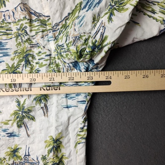 Tori Richard Shirt Mens XL Blue Green Hawaiian Aloha Made in Hawaii Seersucker - Picture 7 of 7